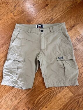 Helly Hansen Cargo Hiking Shorts Khaki Tan Stretch Size 34